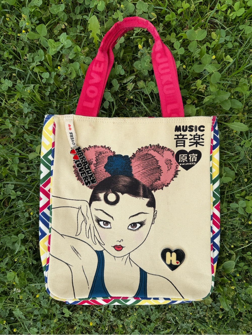 Vintage Harajuku Lovers "A Fatal Attraction to Cuteness" canvas tote bag